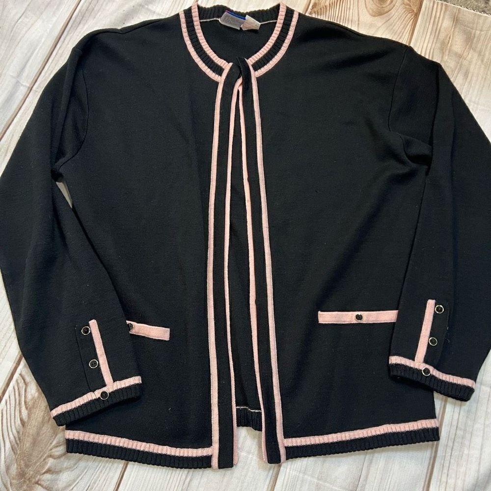 Vintage Tail black wool cardigan large